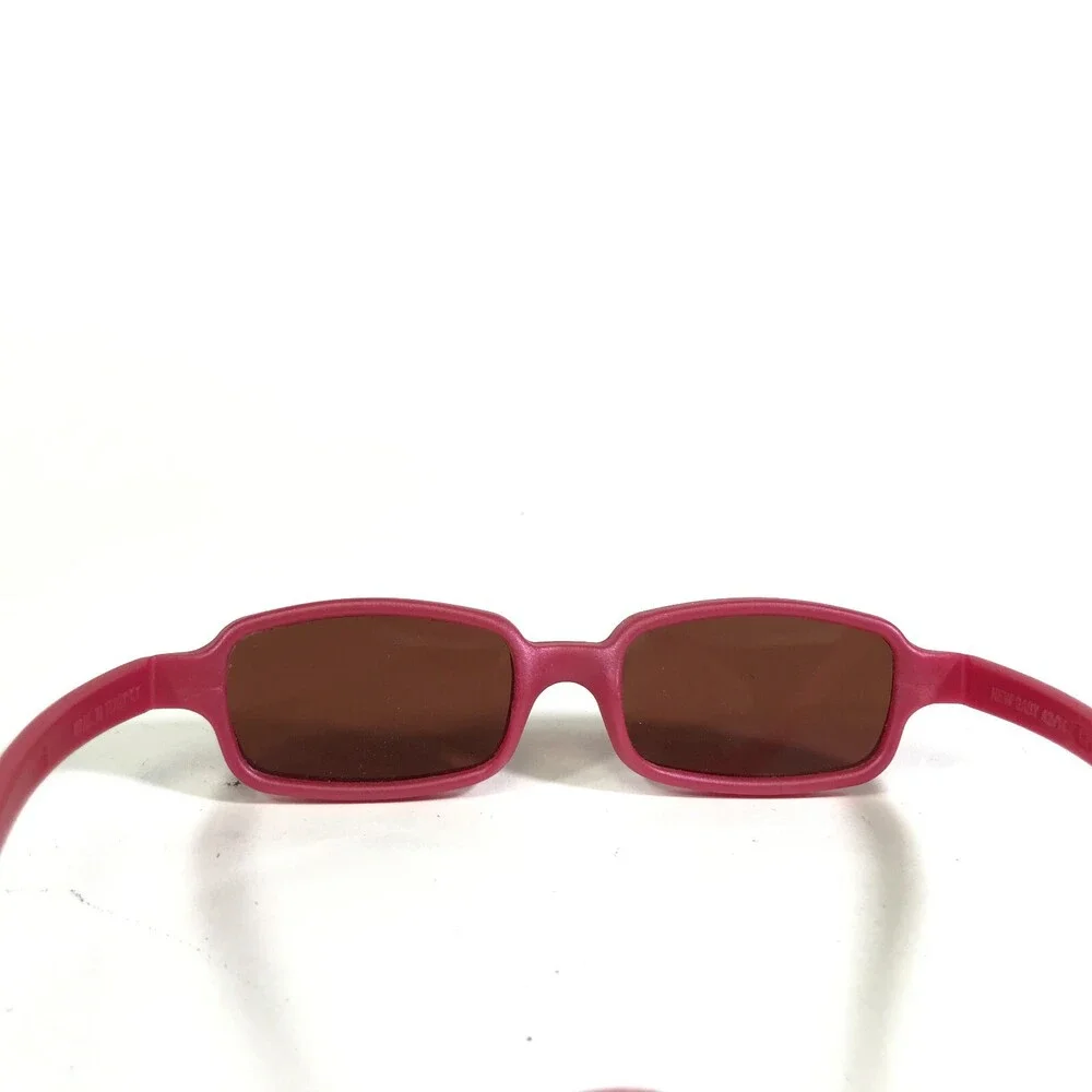 Miraflex Sunglasses NEW BABY 2 Pink Rectangular Frames with Red Lenses